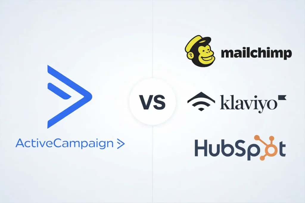 ActiveCampaign vs. Competitors (mailchimp, klaviyo, hubspot)