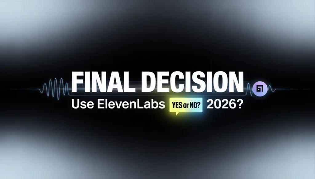 Final Decision (You Use ElevenLabs Review in 2026) Yes or No